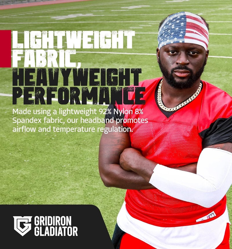 Gridiron Gladiator Football Bandana - Skull Headwrap, Sports Head Wrap for Men's Workout - Image 4